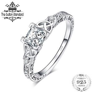 Celtic Knot Princess Cut 1.2Ct Silver
